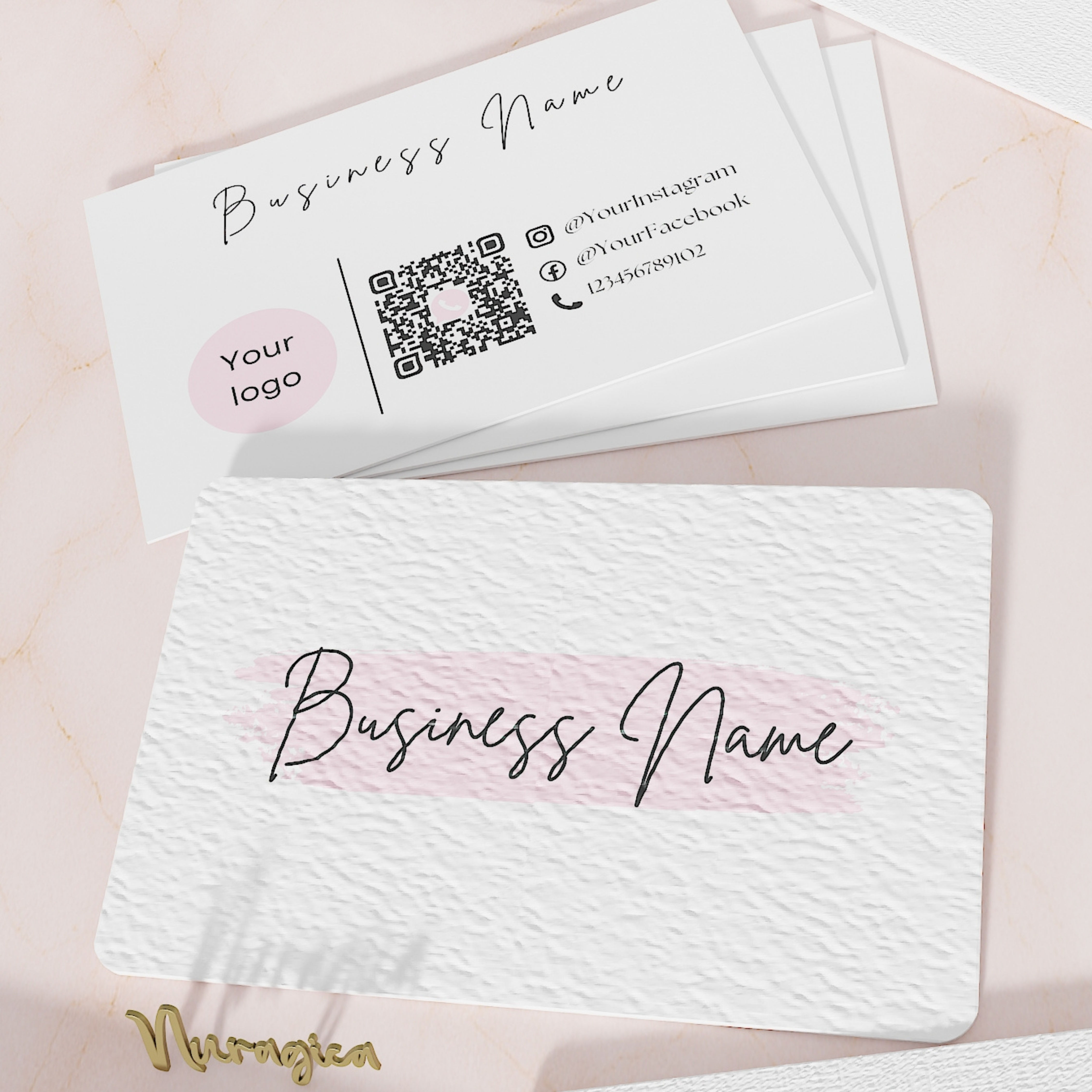 Business Card Pink Brush
