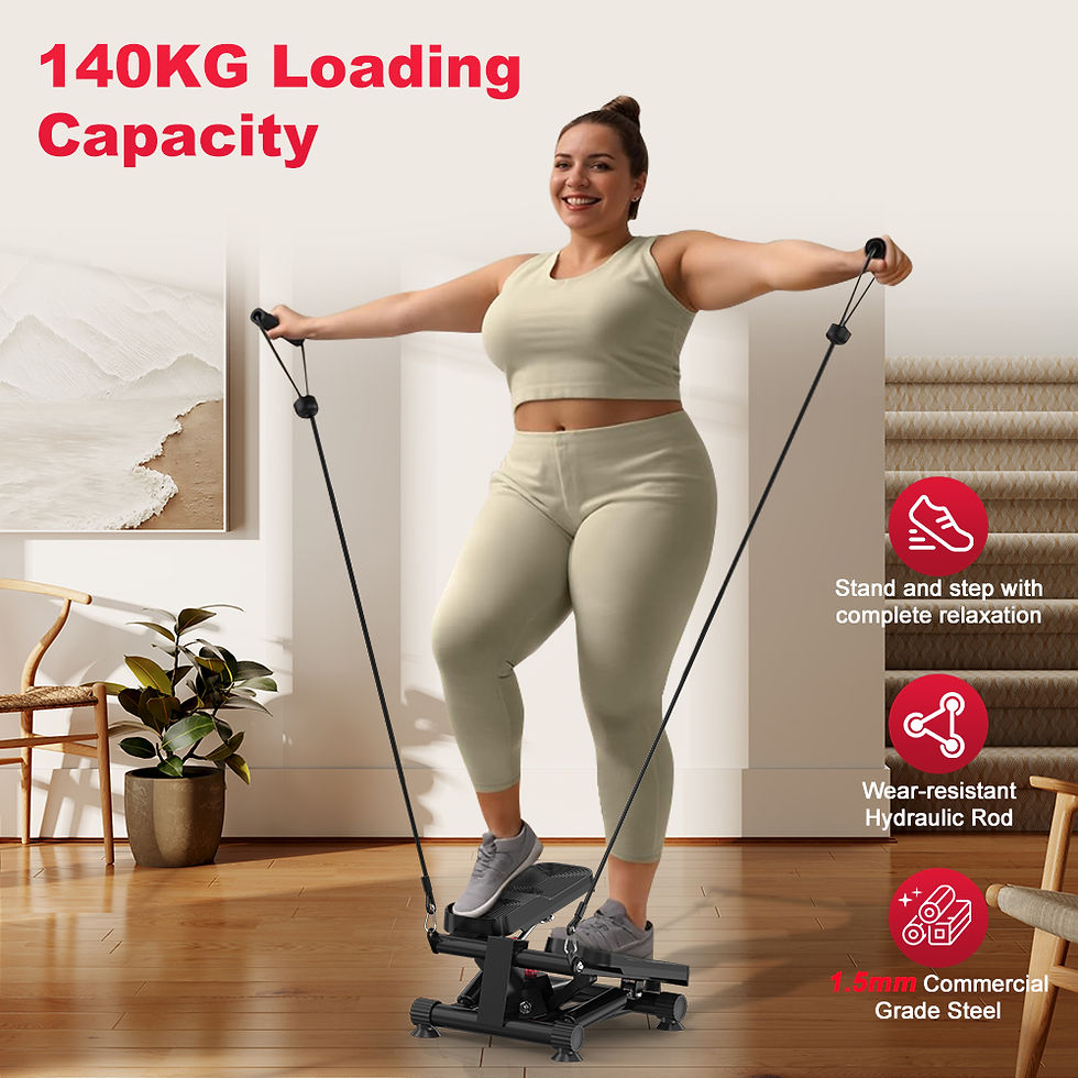 Thumbnail: GartistG0 Mini Stepper Exercise Machine, Steppers with Resistance Bands, Step Ma