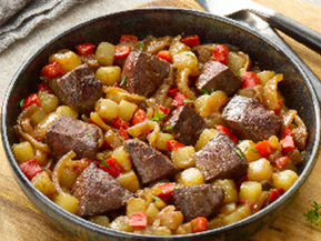 Sauté de foie de bœuf et pomme de terre