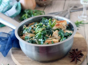 Poulet au lait de coco & épinards