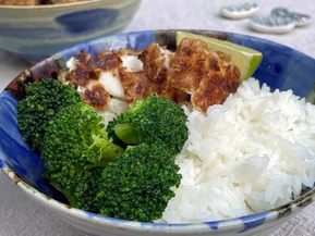 Poisson pané, riz & brocoli