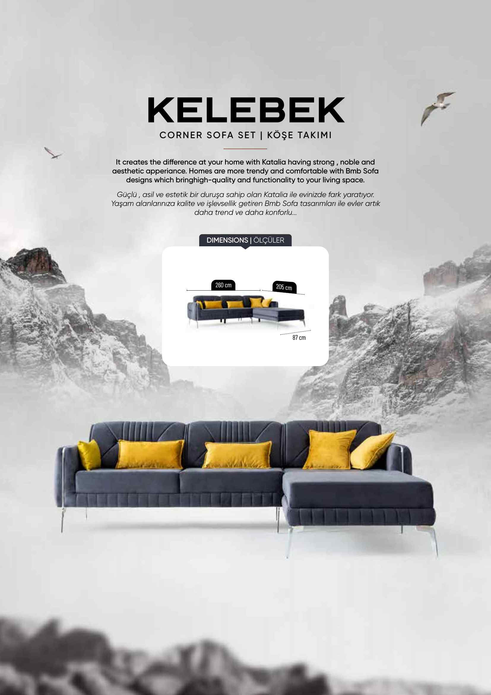 KELEBEK CORNER SOFA SET