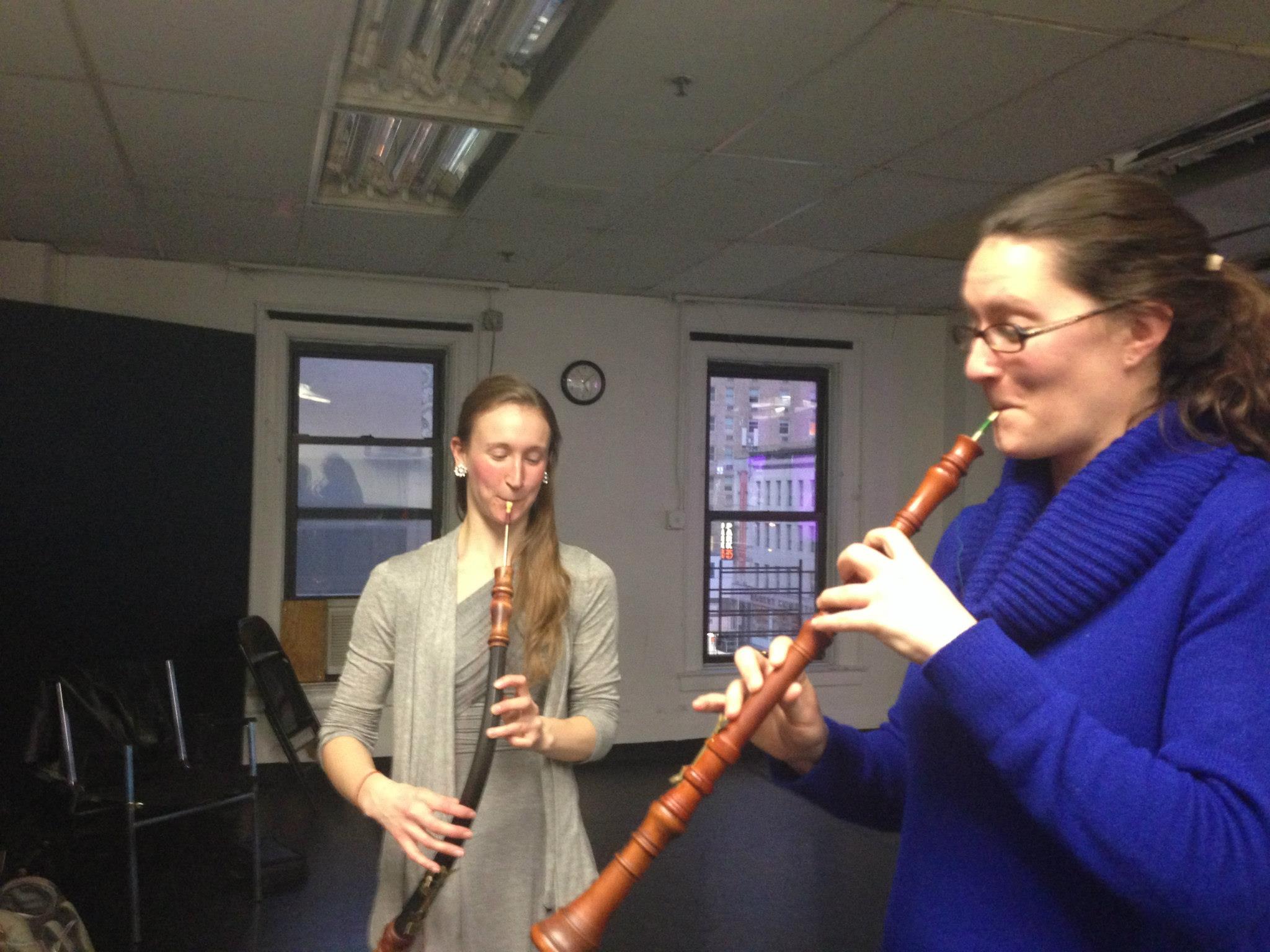Trying Baroque instruments!