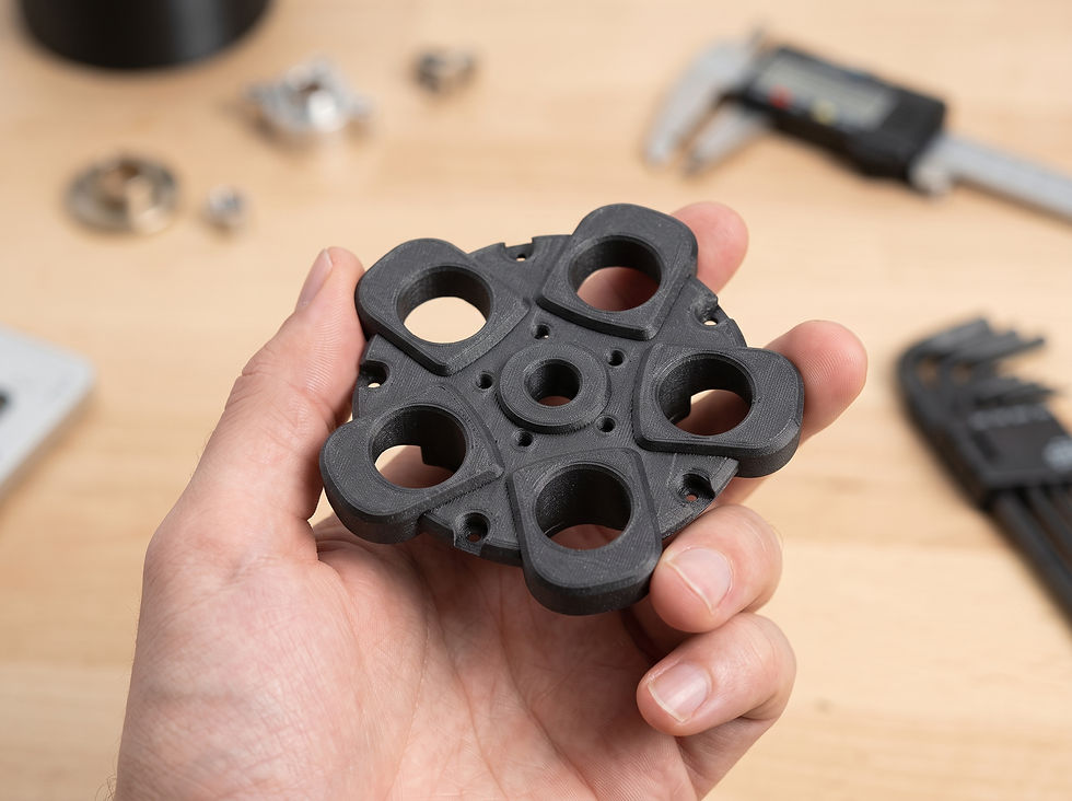 engenheiro industrial peça impressão FFF industrial PPA CF Raise3D IDEX suporte solúvel