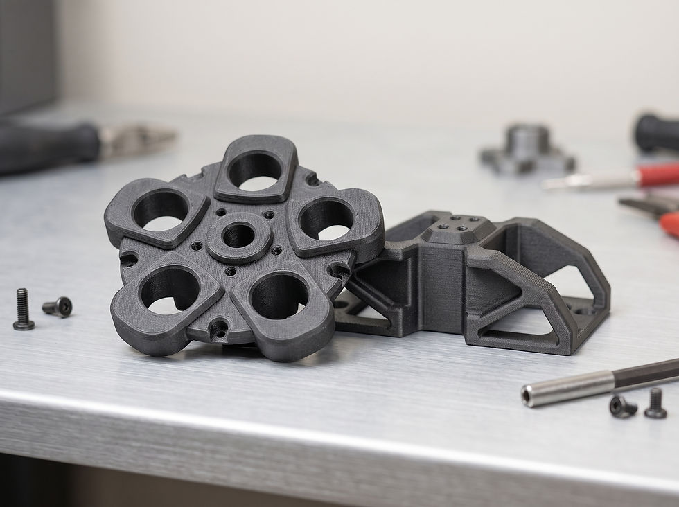 peça polímero alta performance FFF industrial PPA CF ABS CF Raise3D Pro3