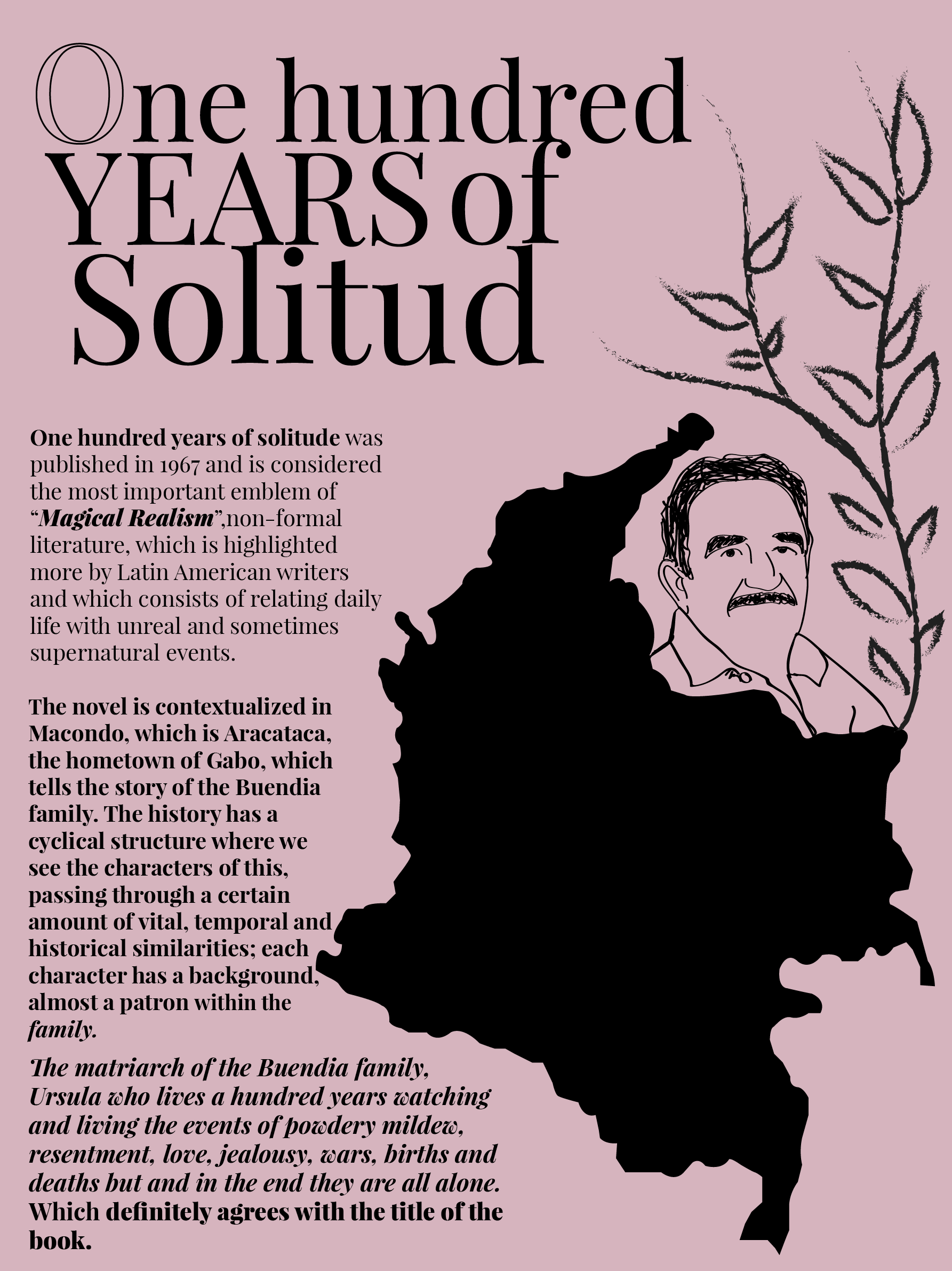 O. One hundred years of solitude; the Colombian novel.