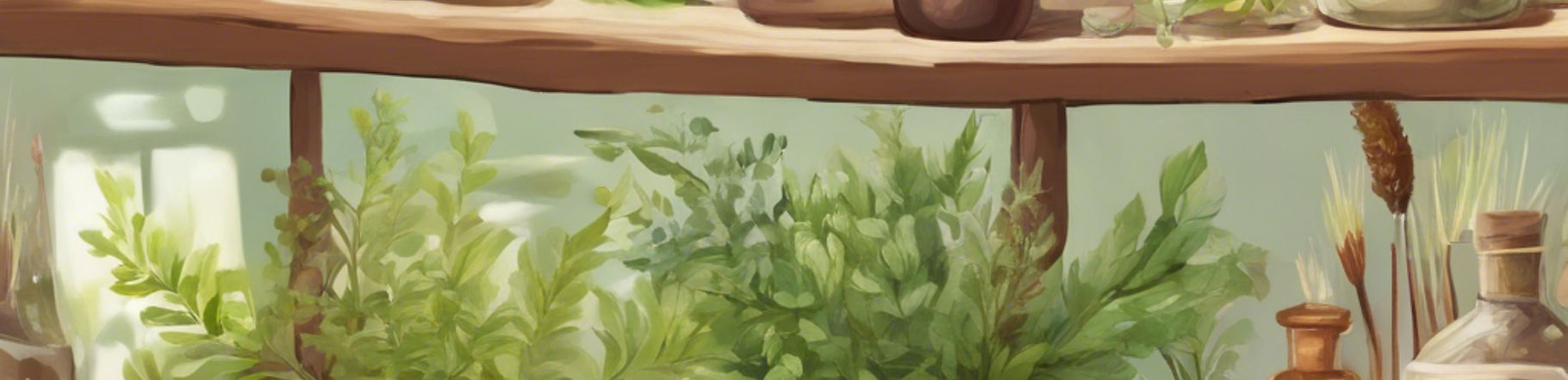 shelves with medicinal herbs