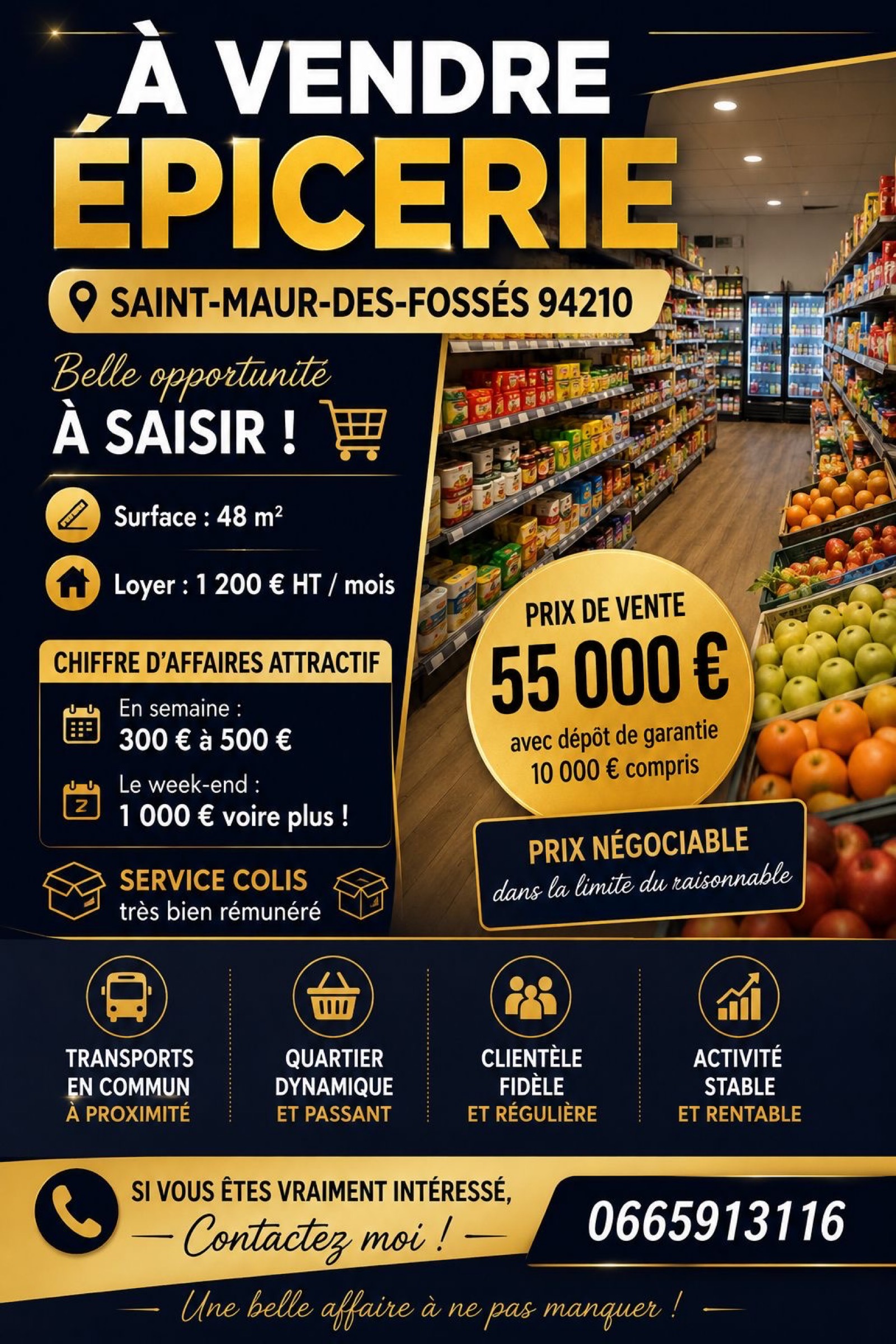 Fonds de commerce Épicerie - Saint-Maur-des-Fossés