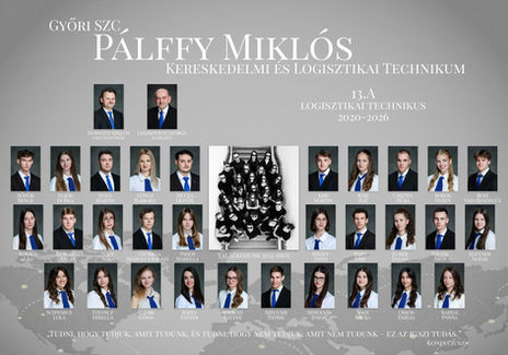 Ballagási tabló, Győri SZC Pálffy Miklós Kereskedelmi és Logisztikai Technikum, ballagási kép, tablófotós, tablókészítés, tablóháttér