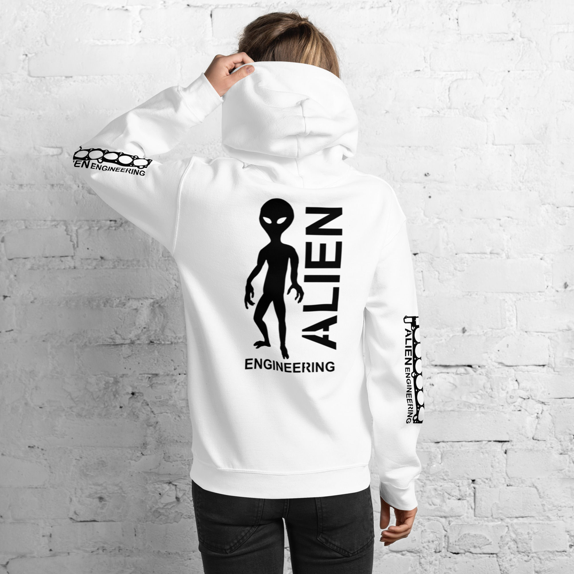 Alien Engineering Back and Sleeves Unisex Hoodie