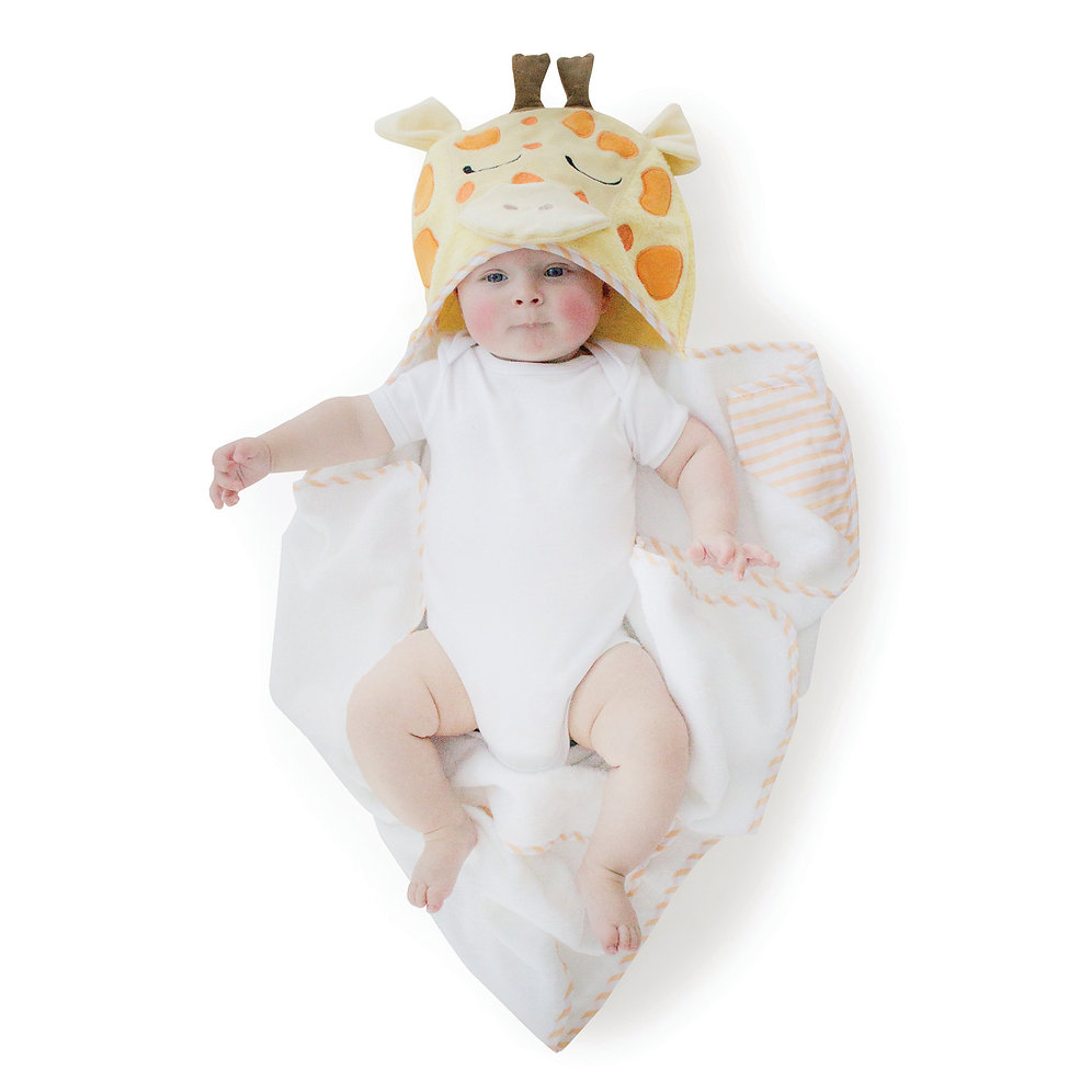 Zoo Animals 'Giraffe' Novelty Hooded Bath Towel ...