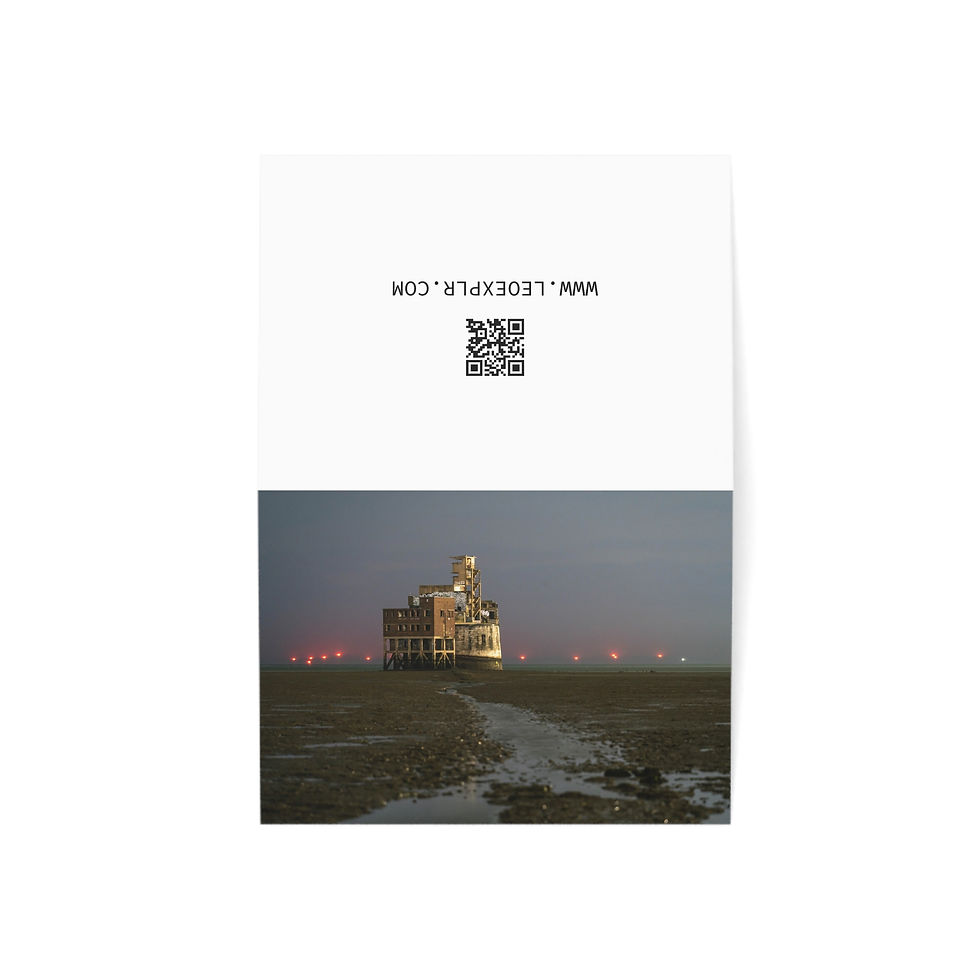 Thumbnail: Abandoned Grain Tower in Kent at Night | Greeting Card - Pack of 1, 10, 30 or 50