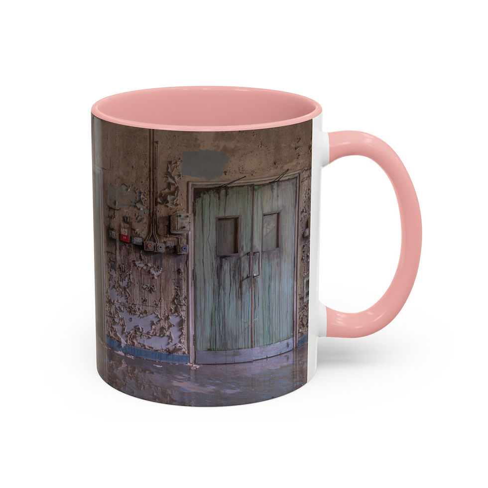 Thumbnail: Coffee Mug - Abandoned Hospital Bleeding Doors Design