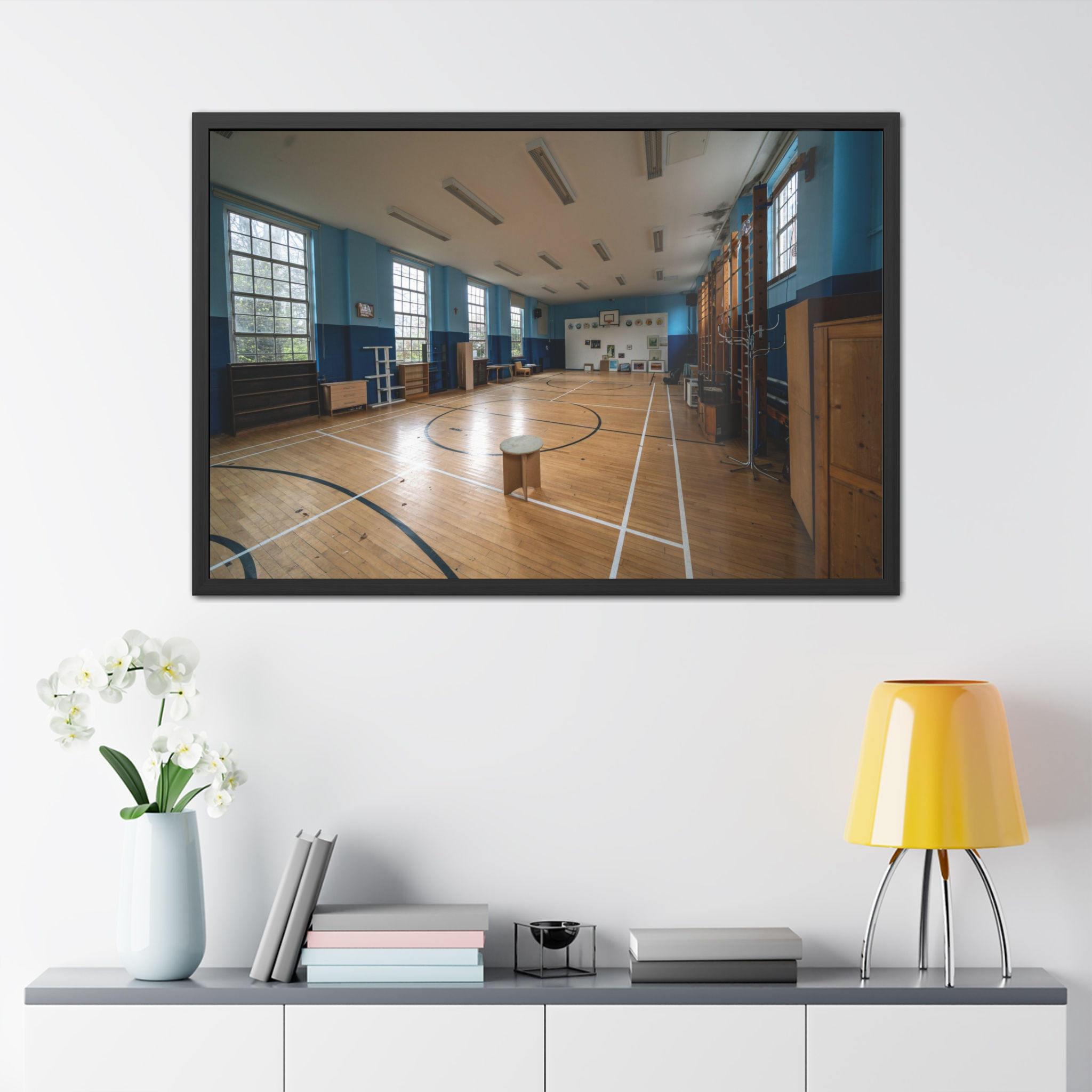 Framed Print | Abandoned School Empty Gymnasium, Sussex Urbex Photography