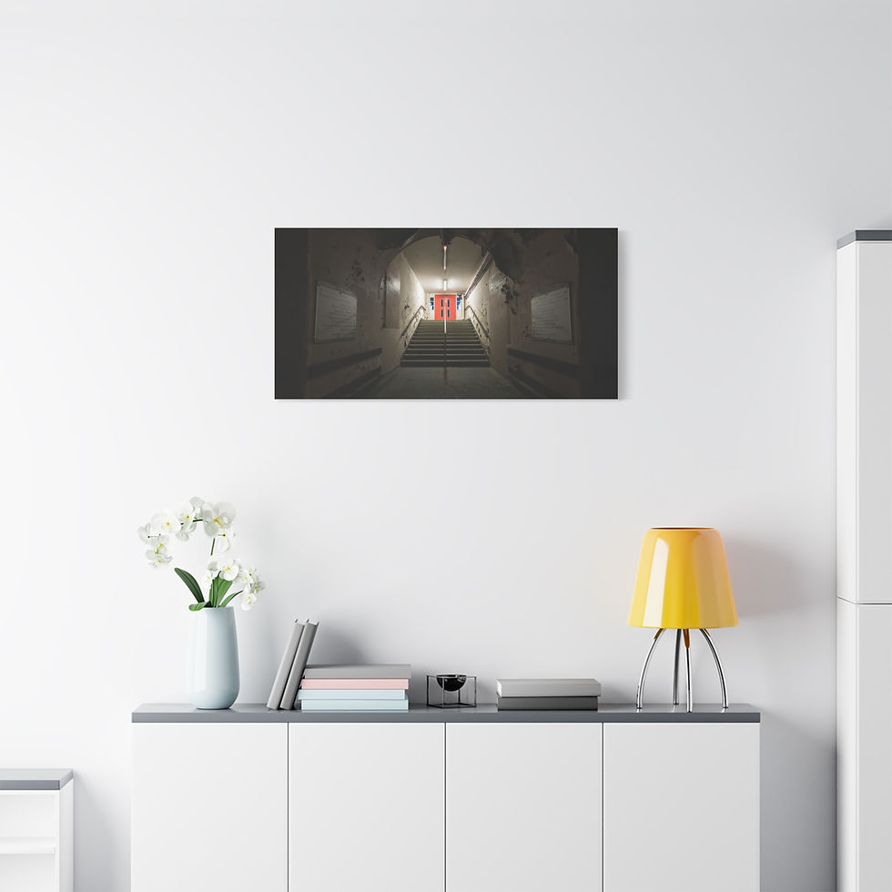 Thumbnail: Dark futuristic corridor leading to mysterious red light at its end.
