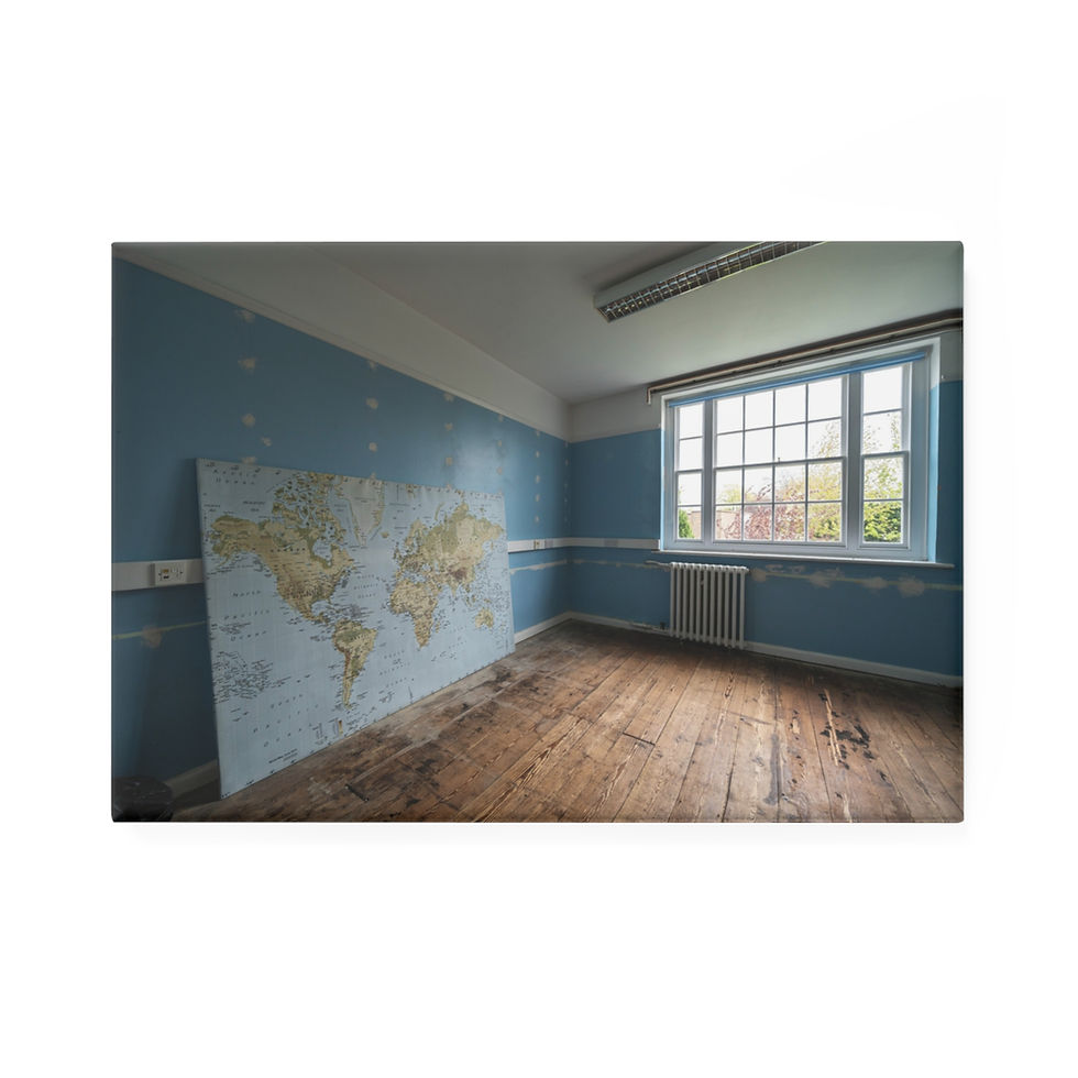 Thumbnail: Abandoned Classroom Magnet | World Map Interior | Sussex Urban Exploration Photo