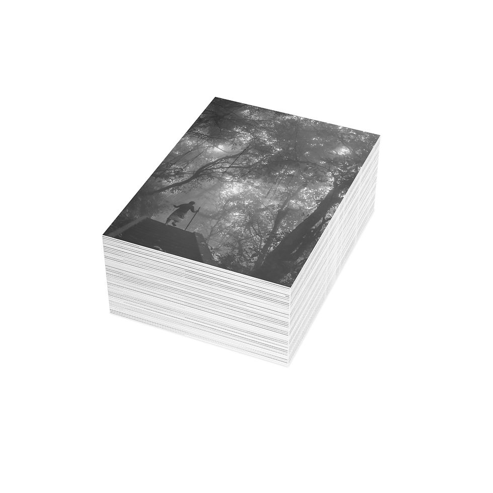 Thumbnail: Man Walking Up The Balinese Mountain | Greeting Cards - Pack of 1, 10, 30 or 50