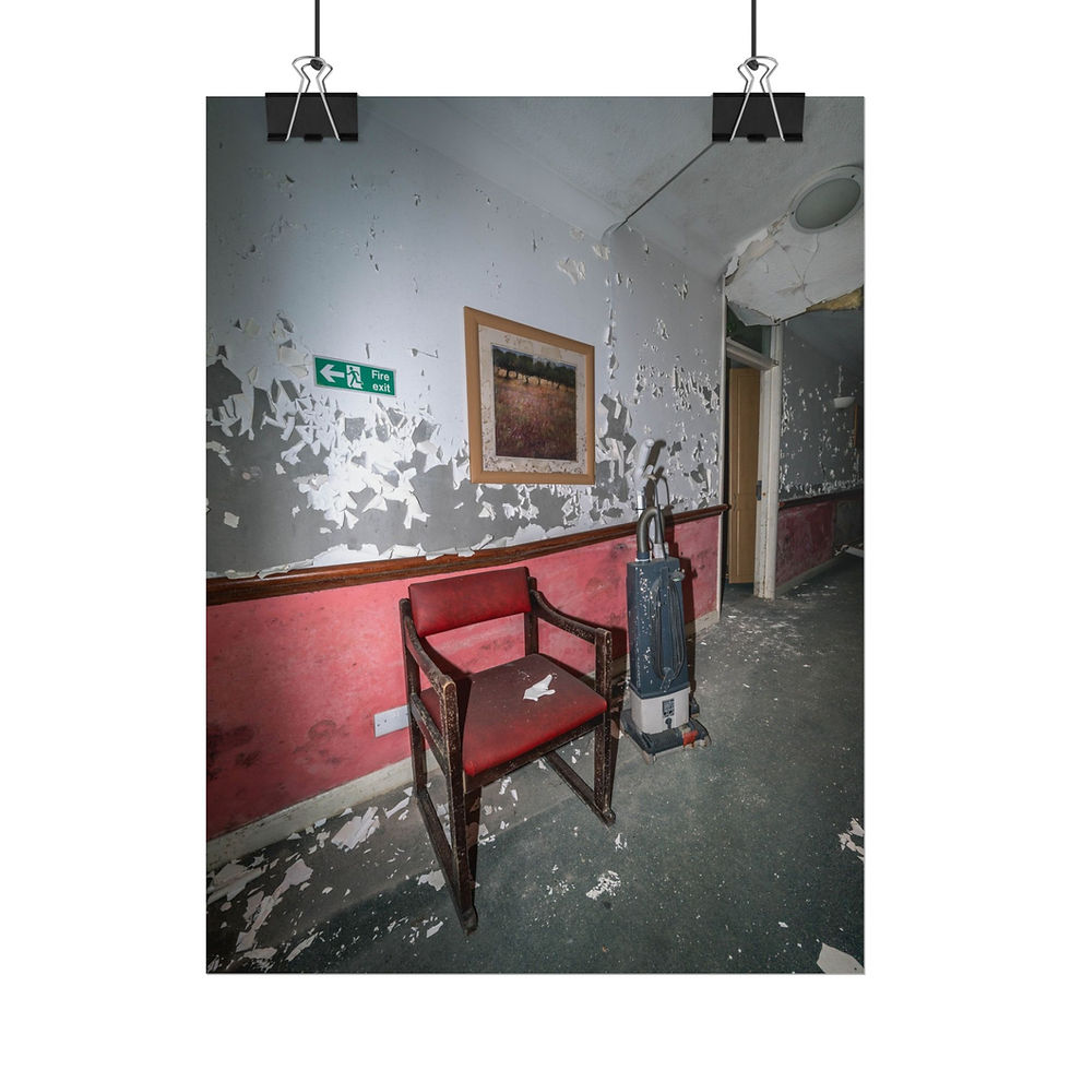 Thumbnail: Abandoned Care Home Corridor Rolled Poster Print | West Sussex Urbex Wall Art