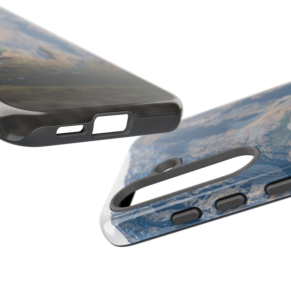 Thumbnail: Two hard phone cases with nature design, showing ports and buttons.