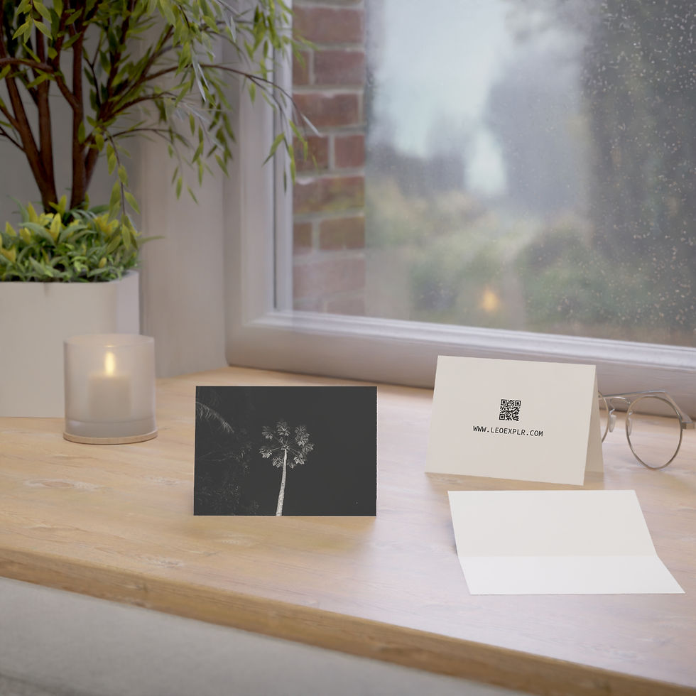 Thumbnail: Dandelion greeting card and candle on wooden windowsill, rainy window.