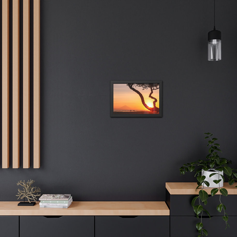 Thumbnail: Horizontal framed print featuring a tree silhouette at sunset.