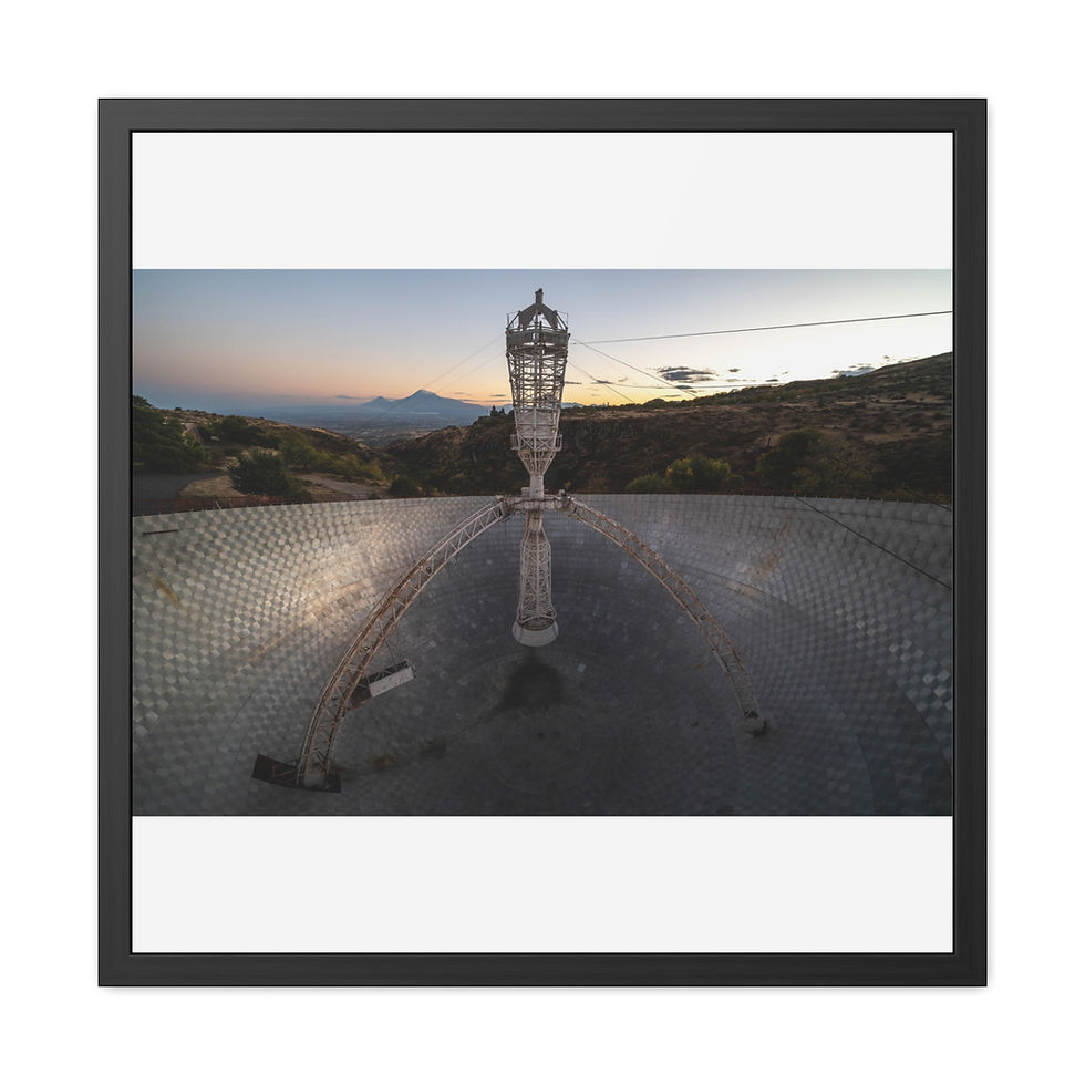 Thumbnail: Framed print of ornate monument at sunrise with distant mountains.