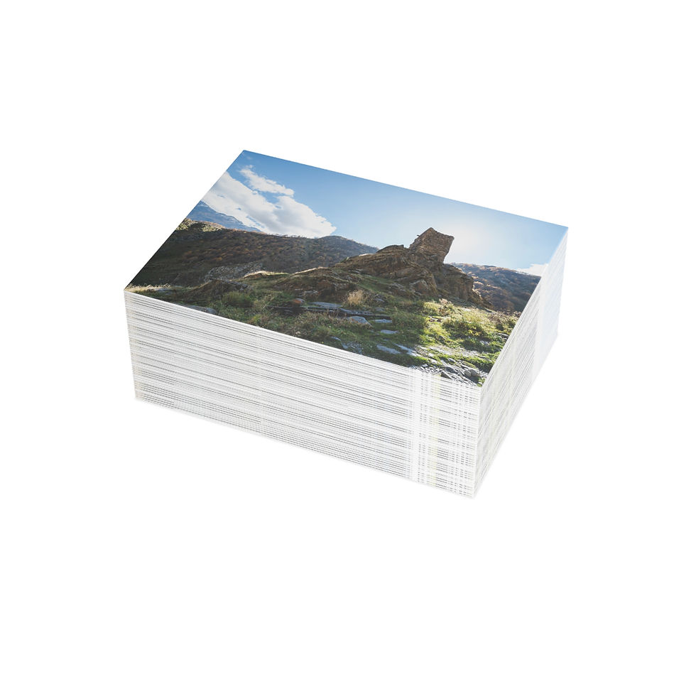 Thumbnail: Kazbegi in the Caucasus, Georgia | Greeting Cards - Pack of 1, 10, 30 or 50