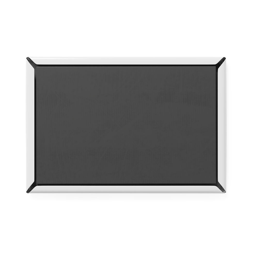 Thumbnail: A blank rectangular magnet with a white border for personalization.