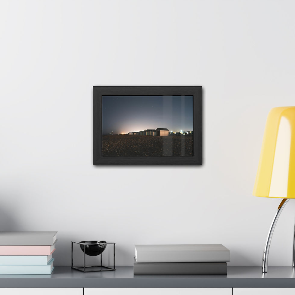 Thumbnail: Black framed print showing dark night landscape with glowing horizon.