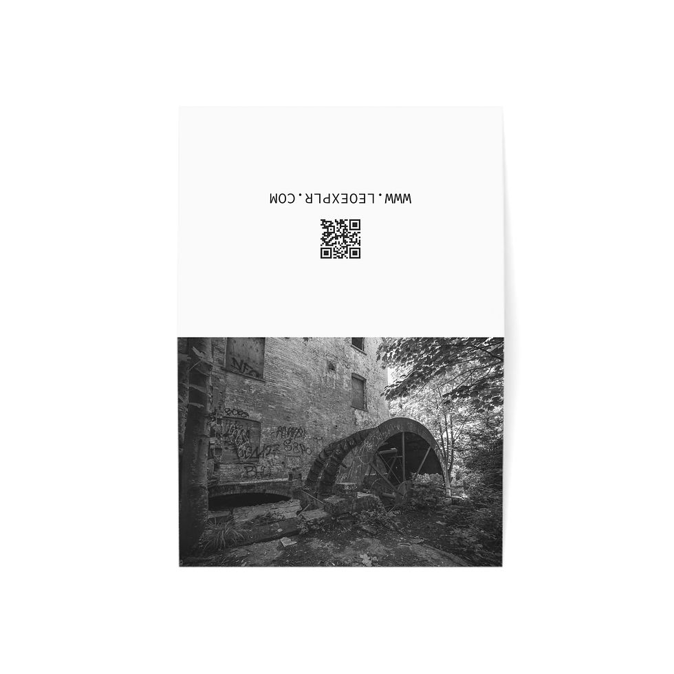 Thumbnail: Greeting card displaying black-and-white building, arch, text WWW.LEDEXPLR.COM, and QR code.
