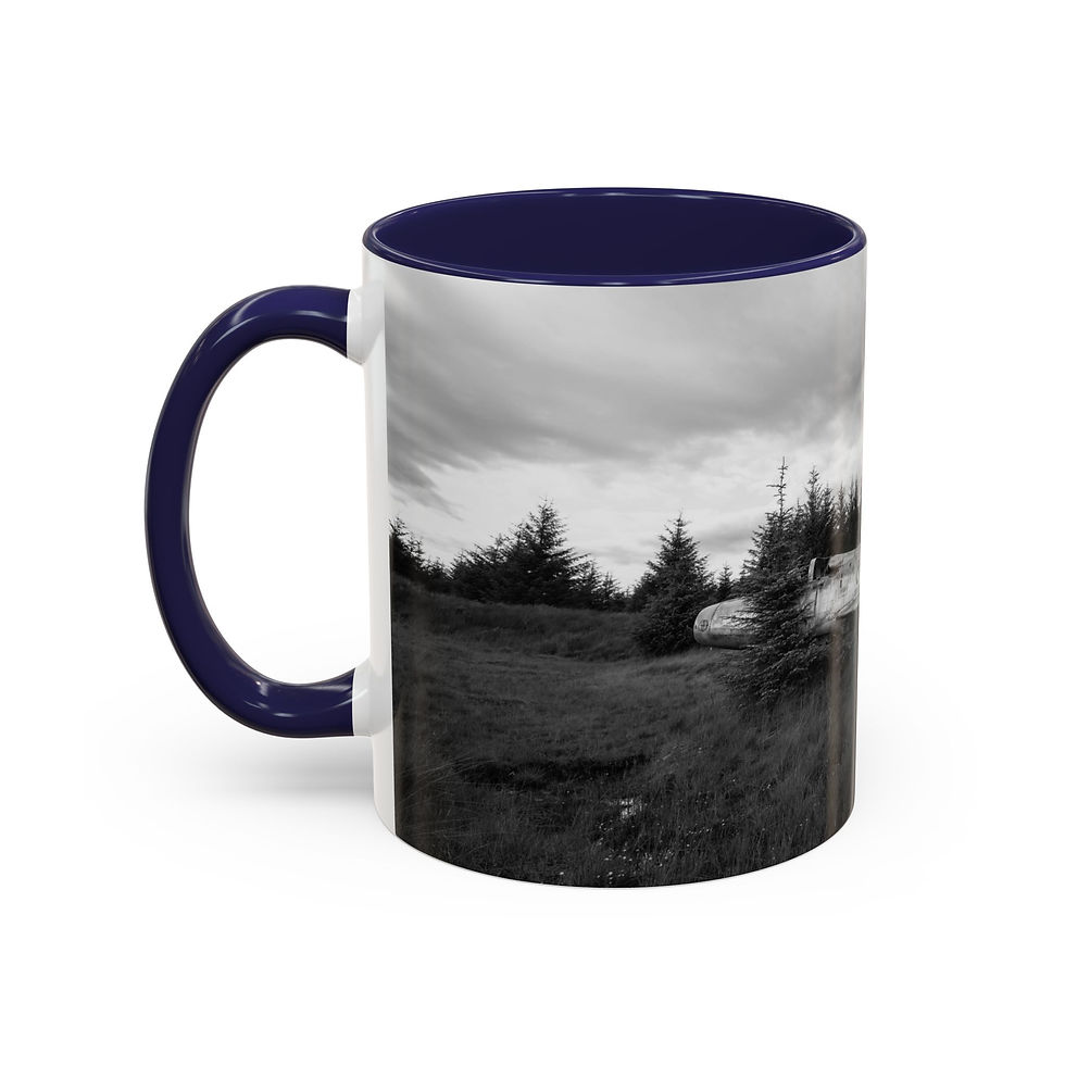 Thumbnail: Black and White Aviation Design Coffee Mug: Derelict Aeroplane