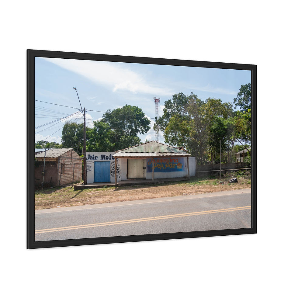 Thumbnail: Abandoned "Jader Moda" store by a rural road, worn facade, trees.