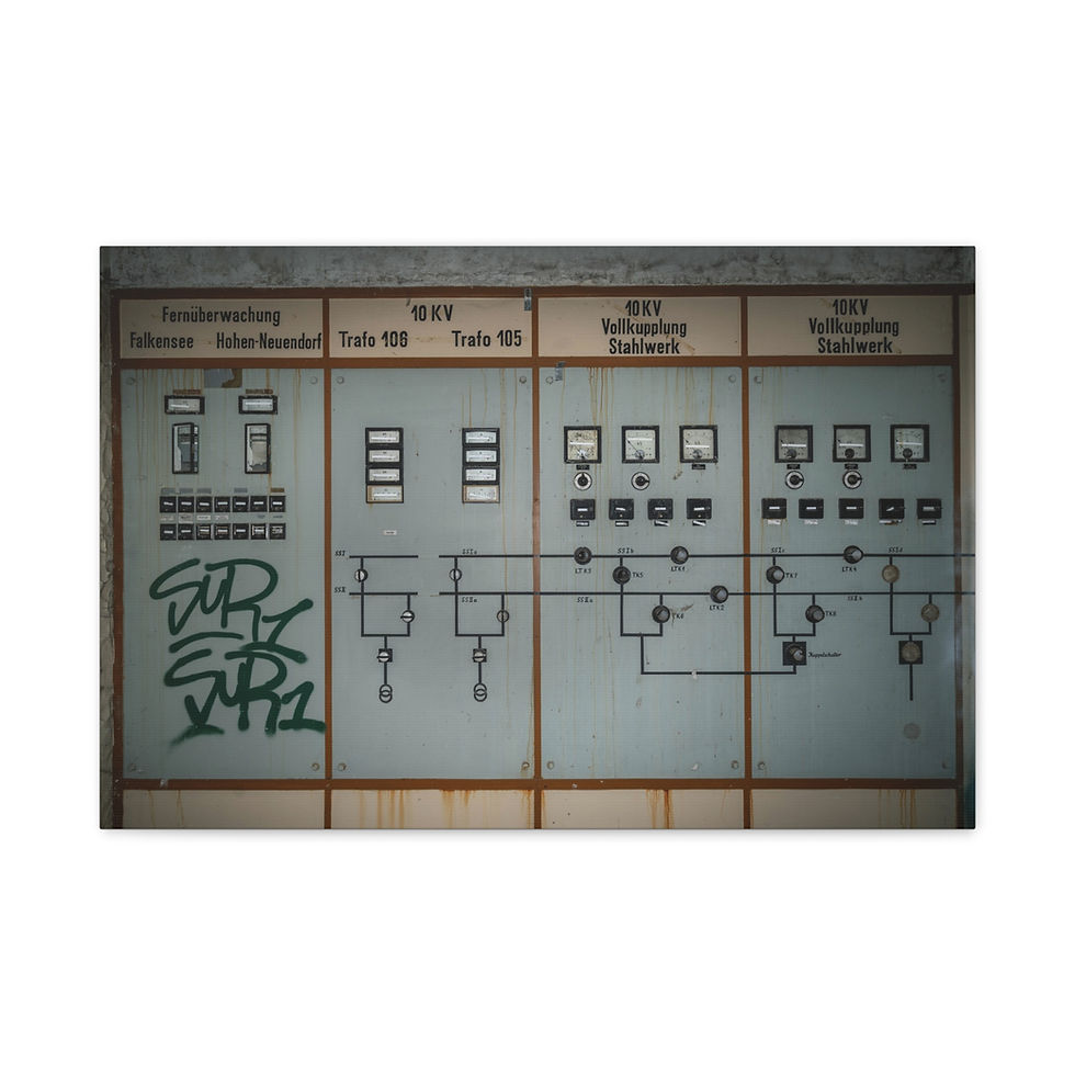 Thumbnail: Old industrial control panel, Steuerung, MSR, Kühlaggregate, SST, graffiti.
