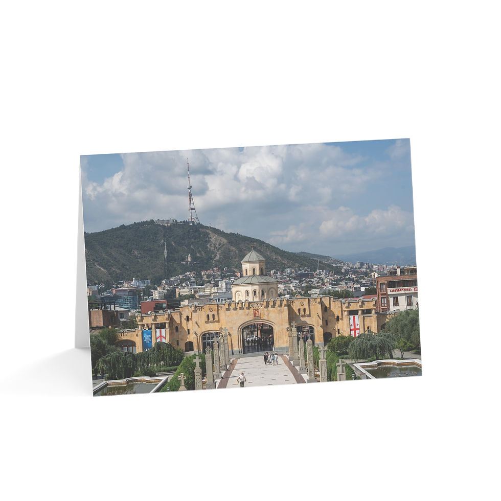 Thumbnail: Tbilisi Cityscape & Mtatsminda - Georgia | Greeting Cards Pack of 1, 10, 30, 50