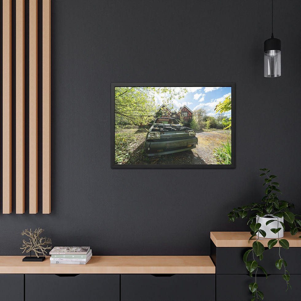 Thumbnail: Framed Print | Abandoned Thurlow Arms, Sussex Pub & Car - Urban Decay Wall Art