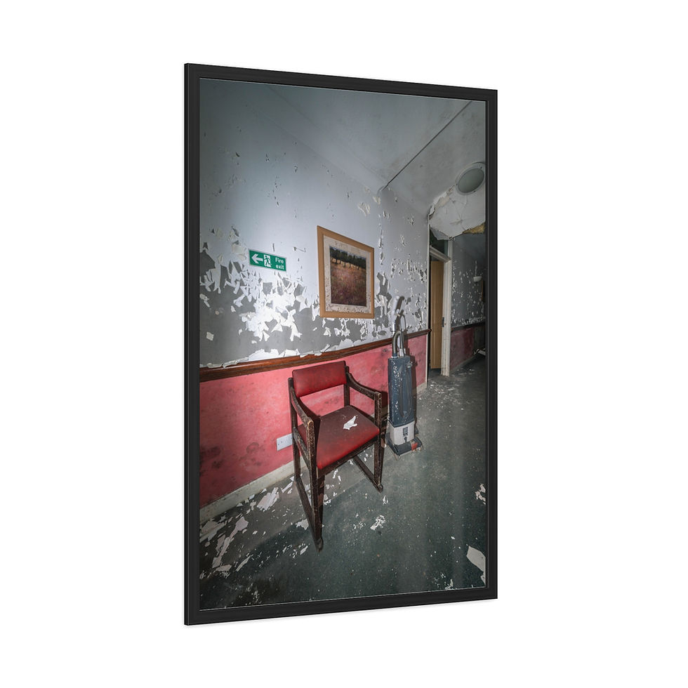 Thumbnail: Abandoned Care Home Corridor Framed Print | Clemsfold House | Urbex Wall Art