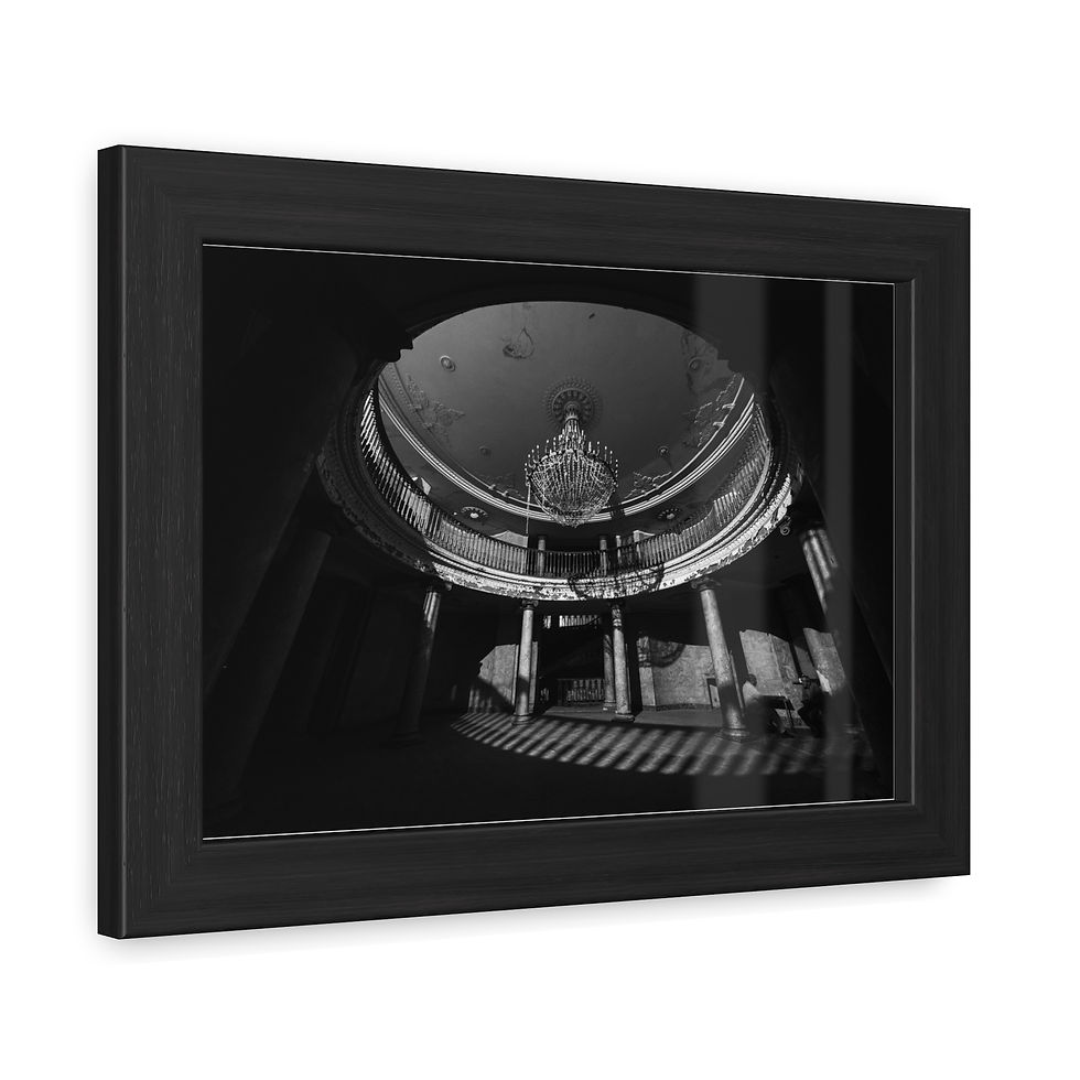 Thumbnail: Black and white framed photo of a dramatic architectural dome interior.