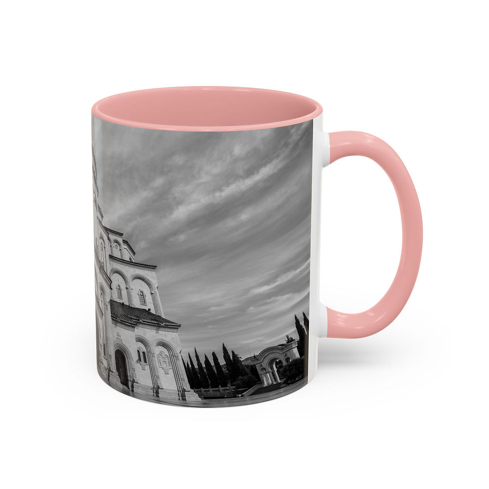 Thumbnail: Tbilisi Cathedral Black and White Coffee Mug - 11oz/15oz