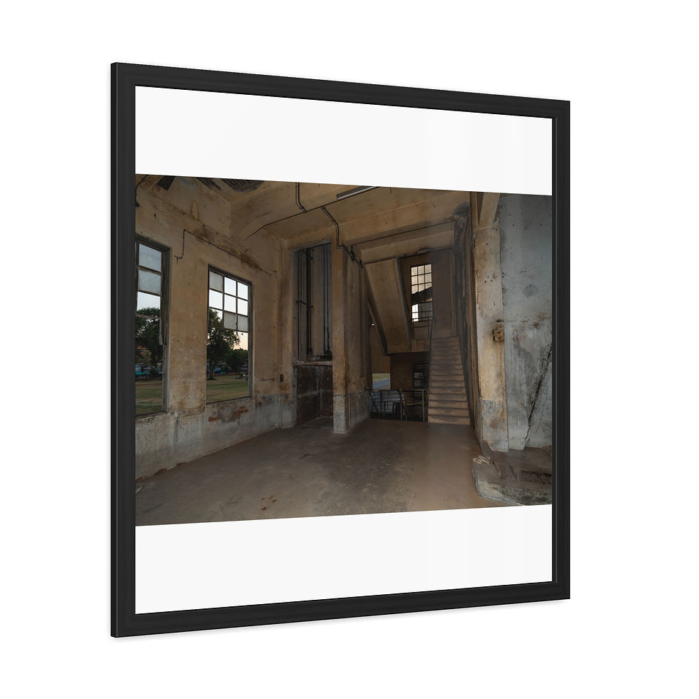 Thumbnail: Framed picture showing a decaying room, cracked walls, visible windows and staircase.
