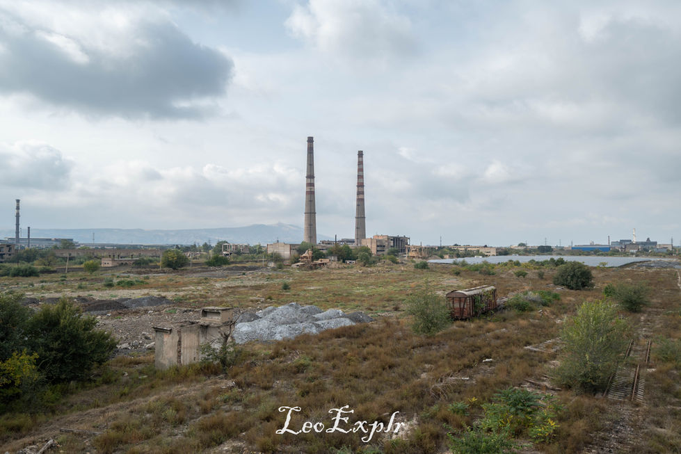 Vast empty land of an abandoned factory