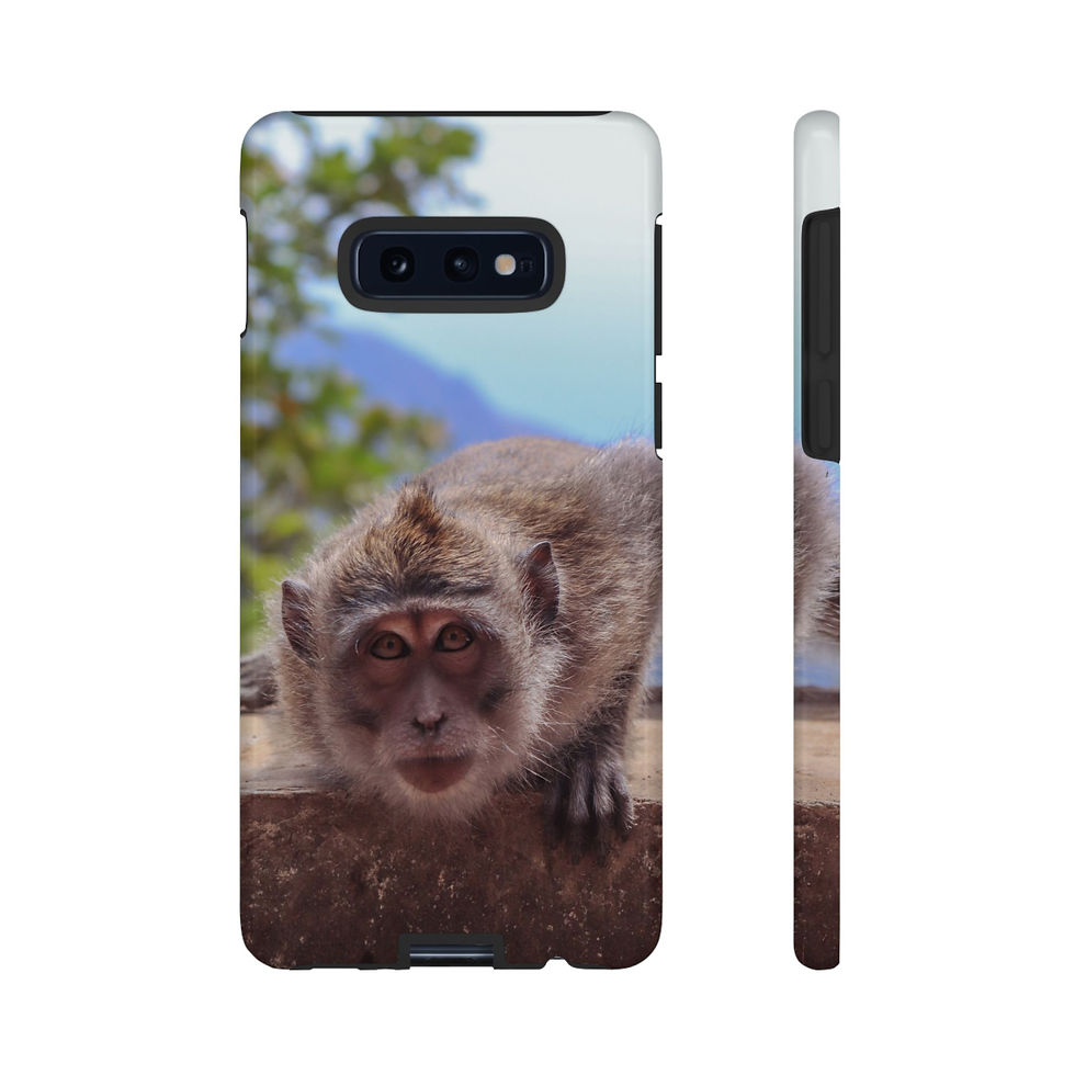 Thumbnail: Phone case with a brown monkey's face looking directly forward.