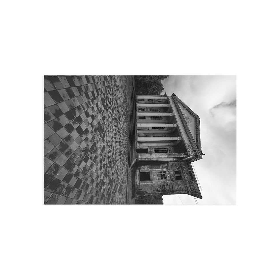 Thumbnail: Fine Art Postcards - Abandoned Dagva House of Culture in Georgia, Black & White