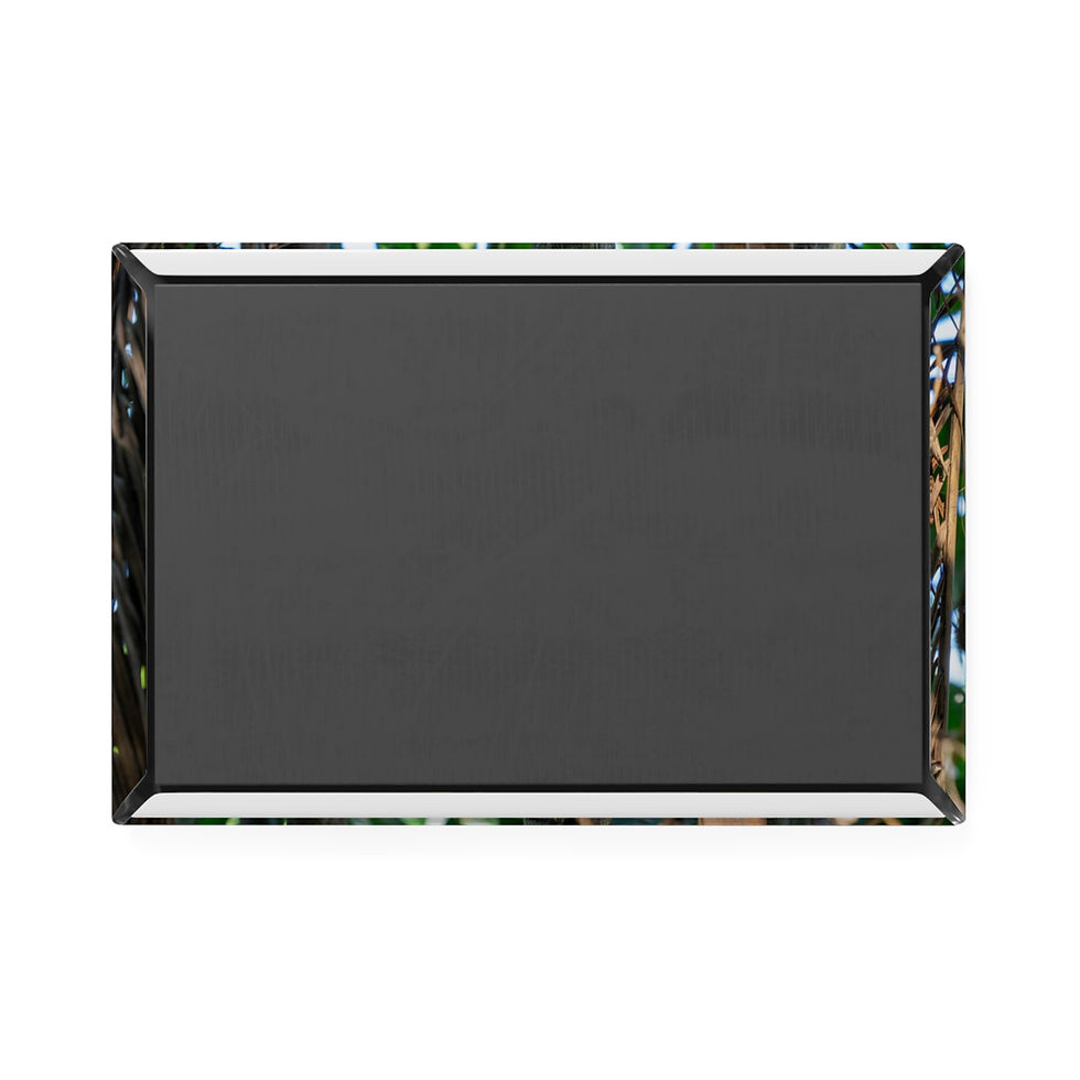 Thumbnail: Rectangular magnet with dark grey center and reflective patterned border.