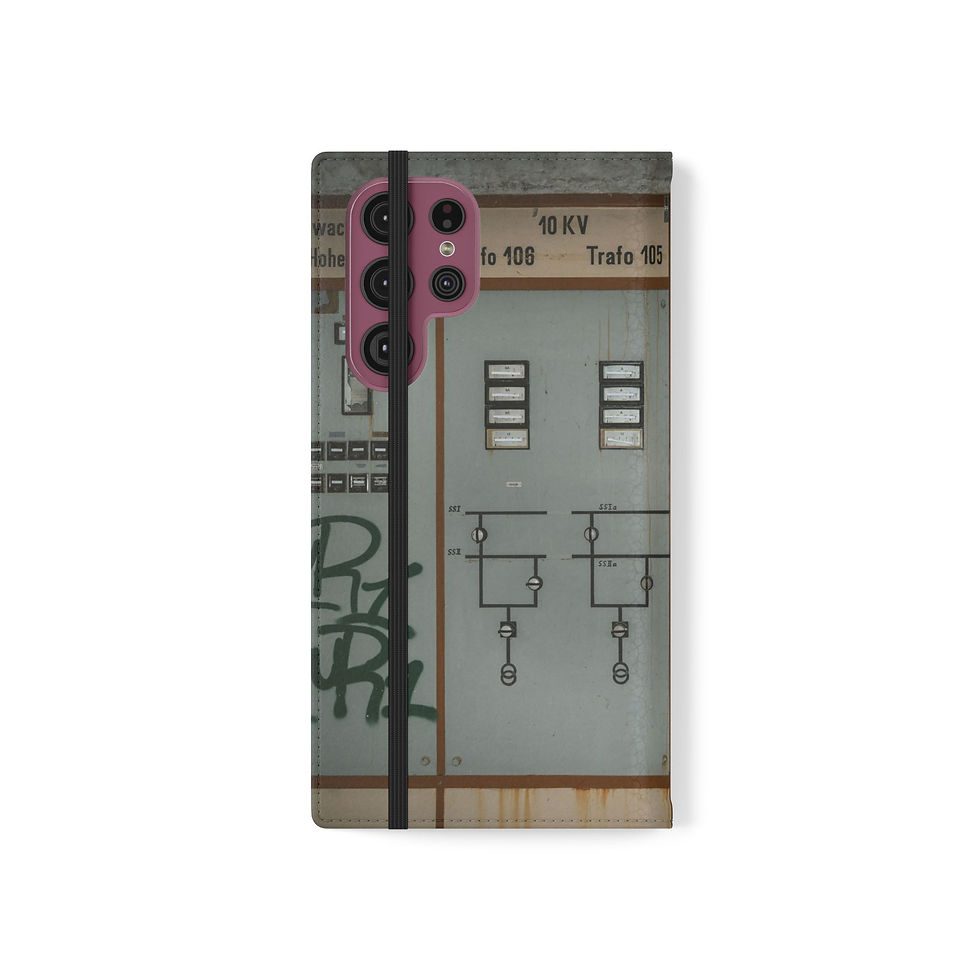 Thumbnail: Phone flip case with "NIEB 110 kV Trafo B0" on urban decay design.
