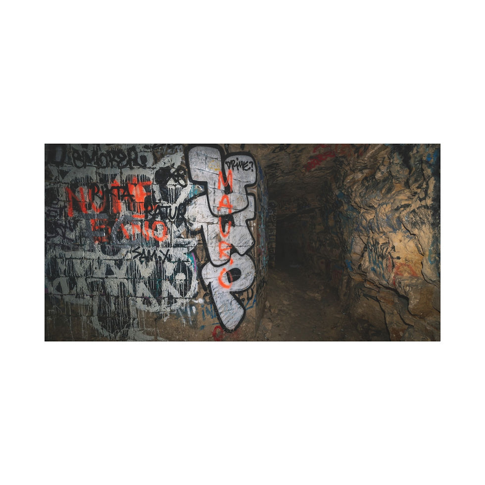 Thumbnail: Gritty graffiti art with 'UTP' text on a dark, textured tunnel wall.