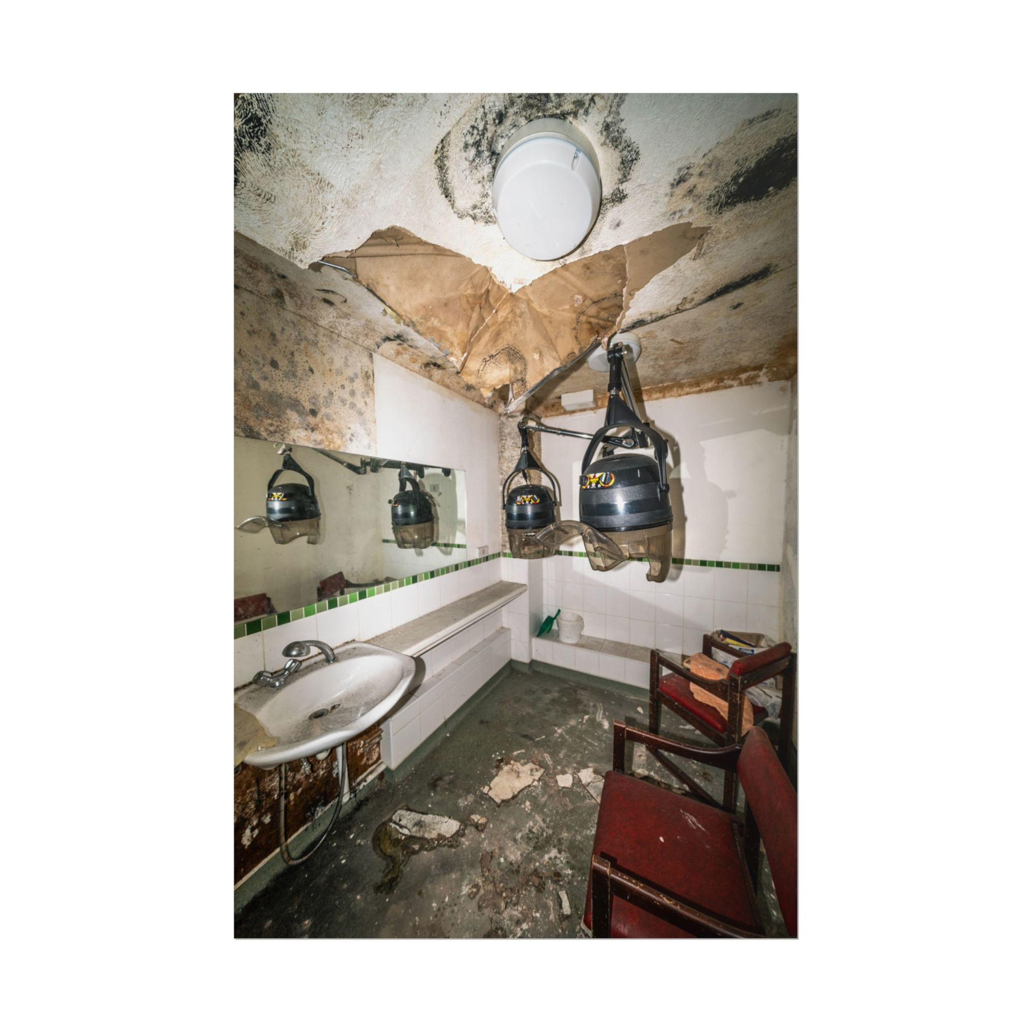Abandoned Salon Poster Print | Vintage Hairdryers | Sussex Urbex Decay Wall Art