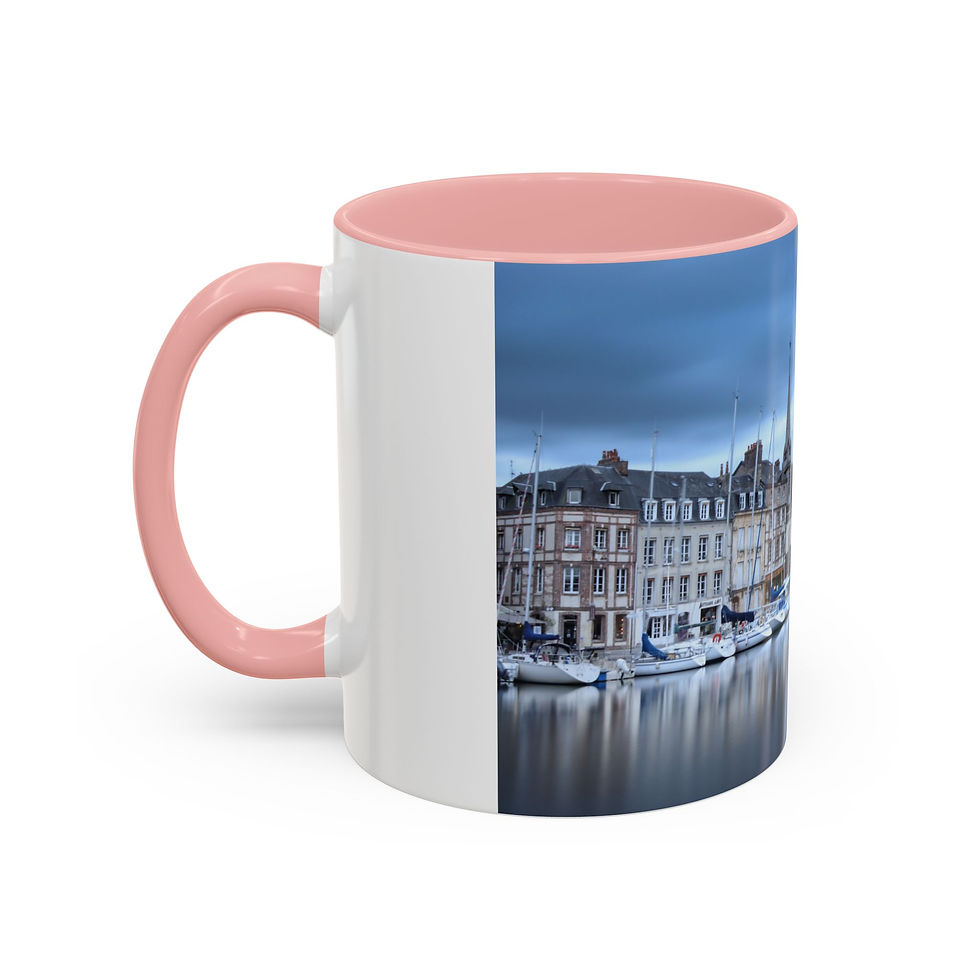 Thumbnail: Coffee Mug | Honfleur Vieux Bassin Ceramic Mug - French Harbour at Dusk