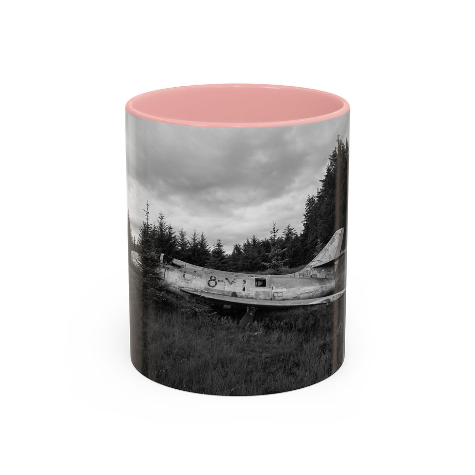 Thumbnail: Black and White Aviation Design Coffee Mug: Derelict Aeroplane