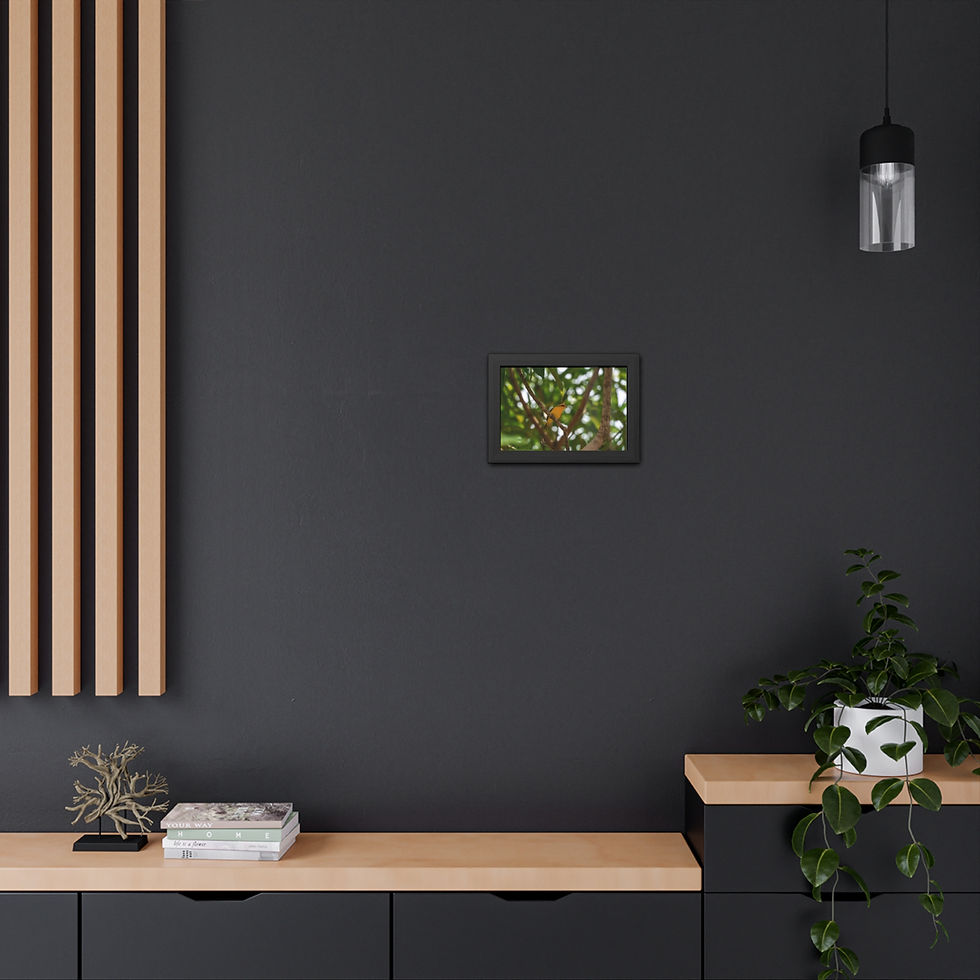 Thumbnail: Small framed art print depicting green foliage on a dark grey wall.