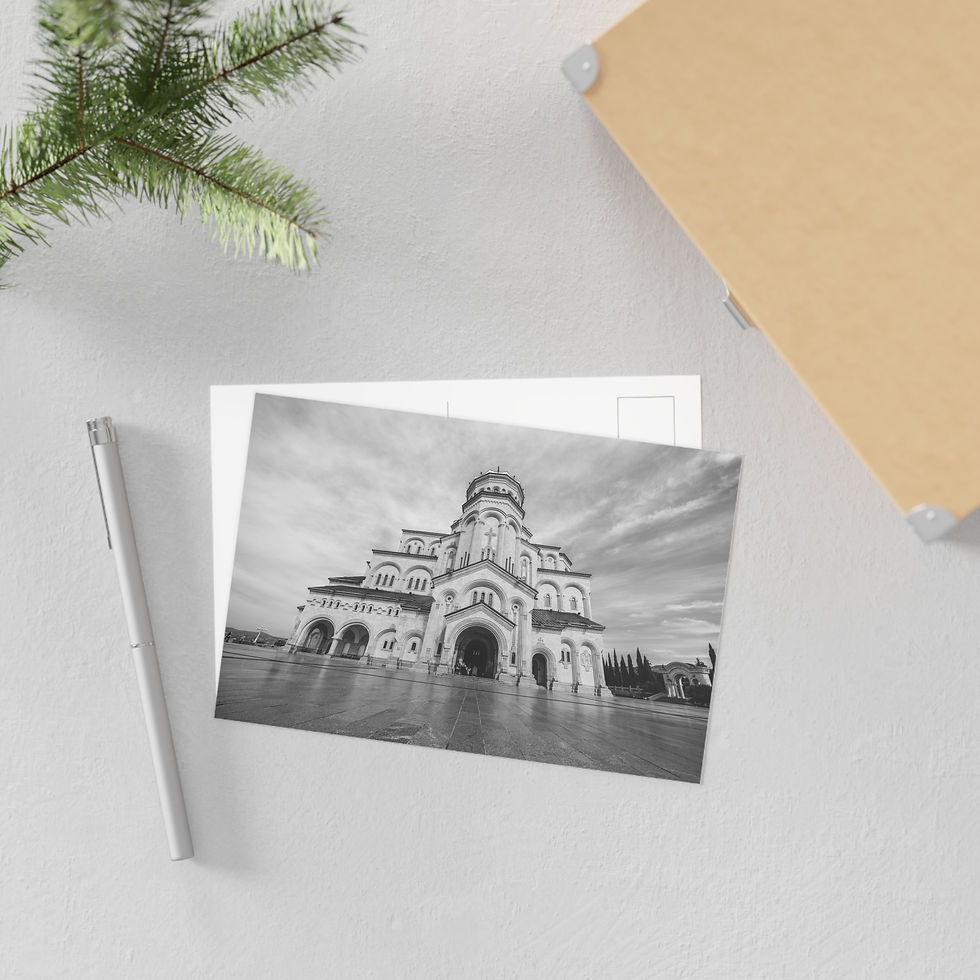 Thumbnail: Black and white postcard of a grand domed building, cloudy sky.